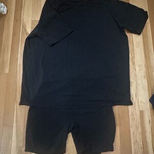 Nuuds Charcoal T-Shirt and Shorts Ensemble